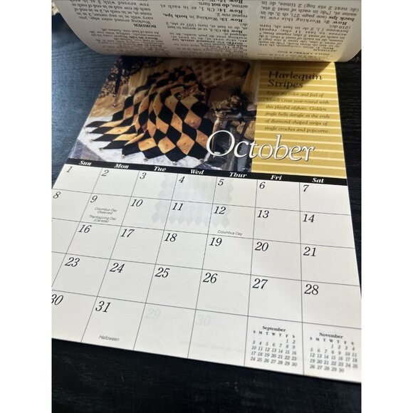 1995 VTG AFGHAN CALENDAR THE NEEDLECRAFT SHOP 12 DESIGNS CROCHET PATTERN #951224 - Picture 2 of 4